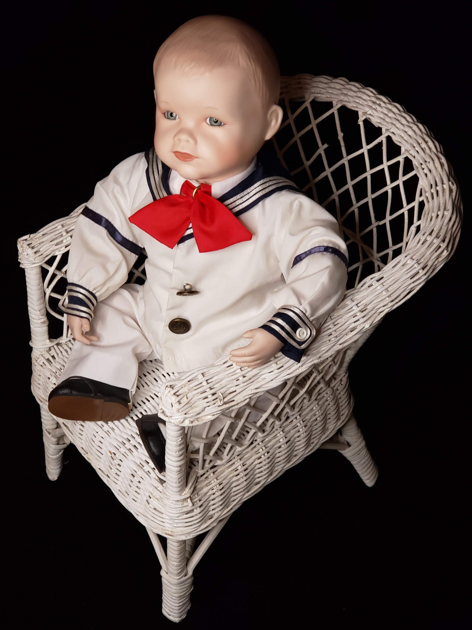 Vintage Ashton-Drake “Matthew” Sailor Porcelain Baby Doll by Yolanda Bello | Doll Spa | Doll Only