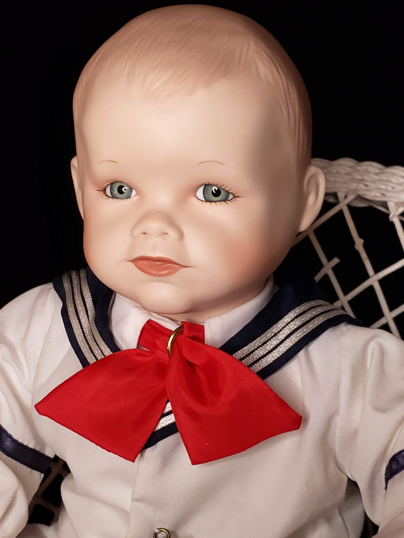 Vintage Ashton-Drake “Matthew” Sailor Porcelain Baby Doll by Yolanda Bello | Doll Spa | Doll Only - Image 6