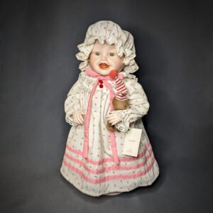 Vintage Ashton-Drake “Sarah with Teddy Bear” Porcelain Doll by Yolanda Bello | 1987 | COA & Box