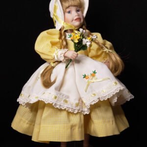 Vintage Edwin M. Knowles “Little Miss Muffet” Porcelain Doll by Yolanda Bello | 1989 | Doll Spa