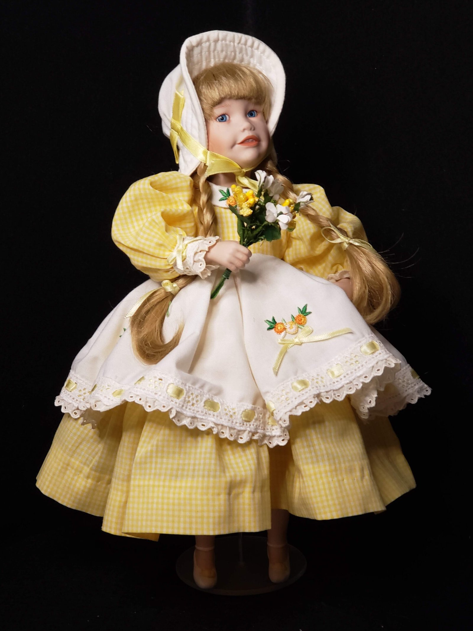 Vintage Edwin M. Knowles “Little Miss Muffet” Porcelain Doll by Yolanda Bello | 1989 | Doll Spa