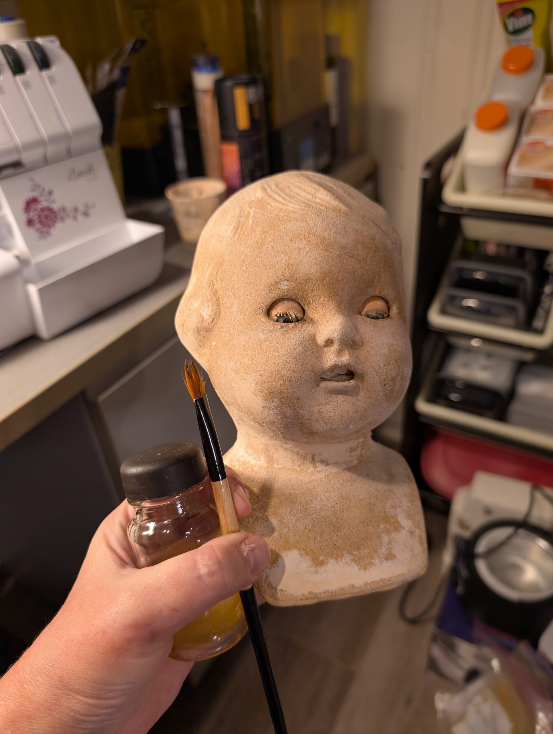 Step‑by‑step restoration guide for composite doll heads using hide glue and shellac