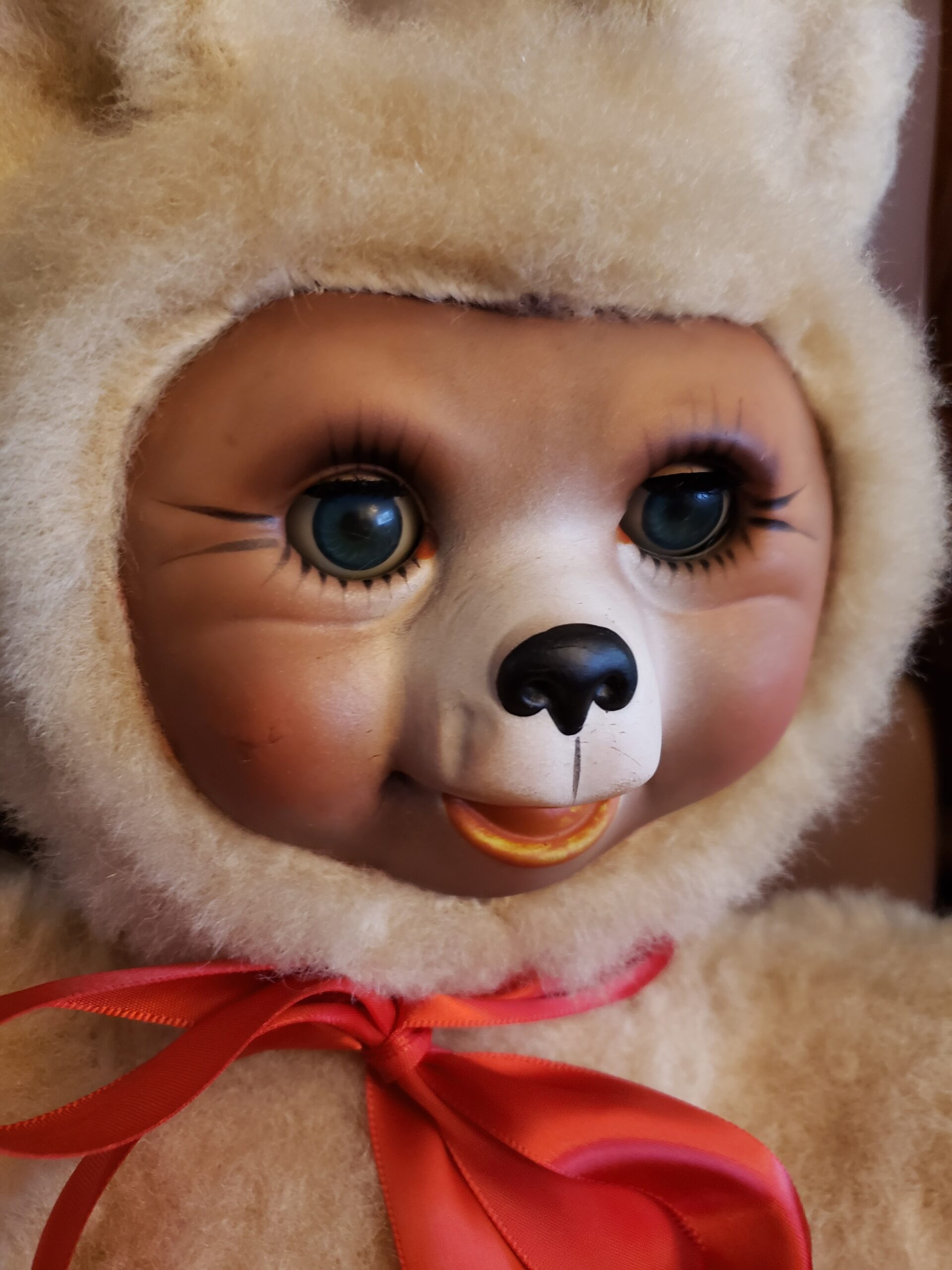 Plush Teddy Bear with a Rubber Face: Before & After