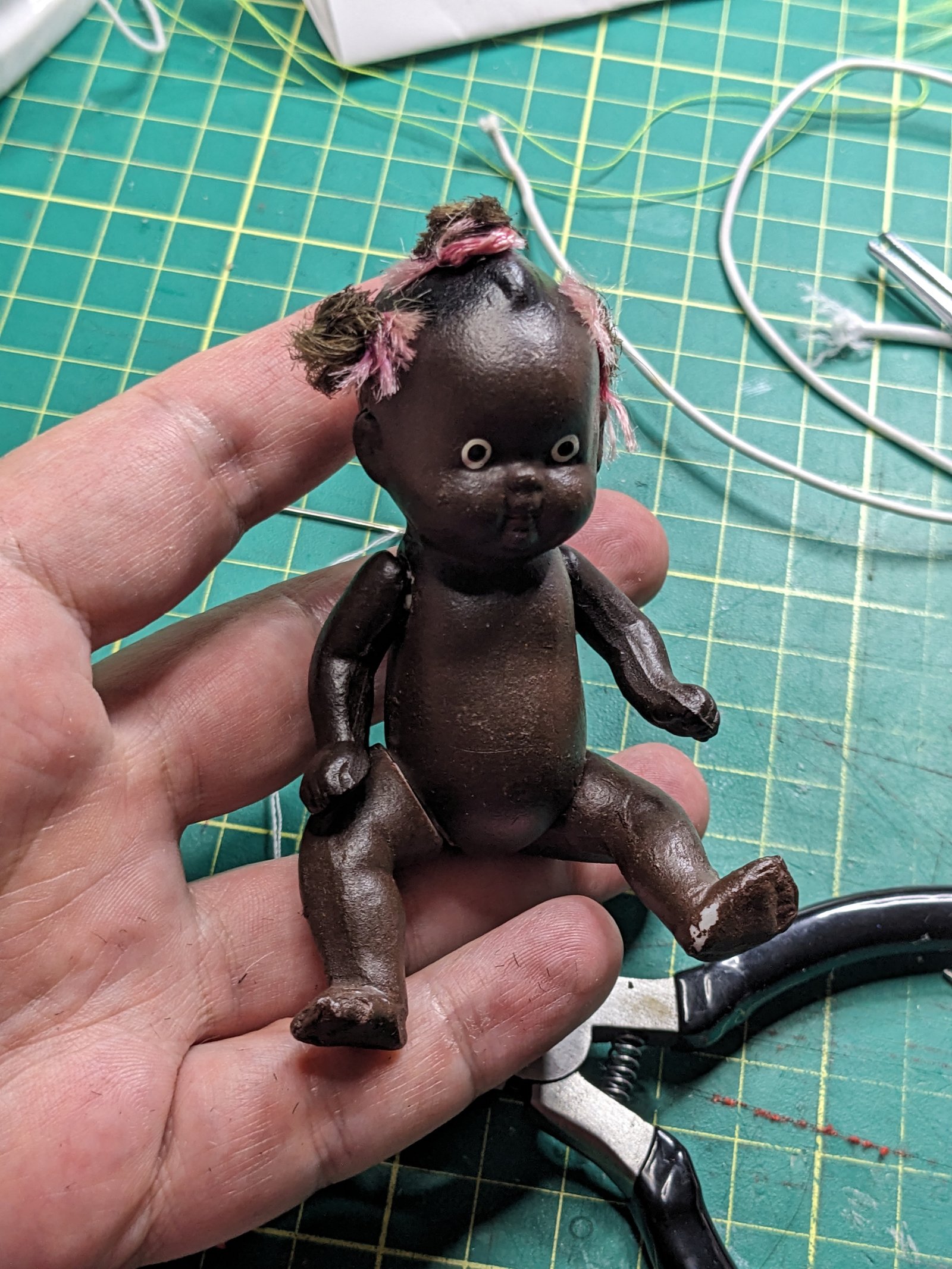 The Smallest Patient in the Doll Hospital: Tiny Porcelain Doll Restringing